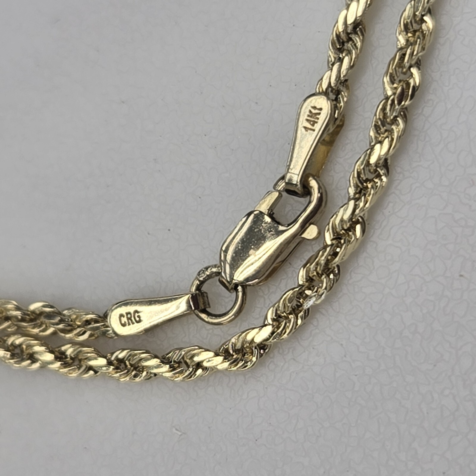 14k Yellow Gold Men’s Womans Unisex Rope Chain 20 Inches Long 2.5 Mm
