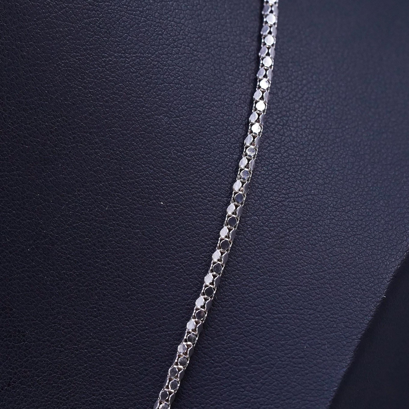 20” 2mm, vintage Italian sterling silver 925 popcorn chain necklace