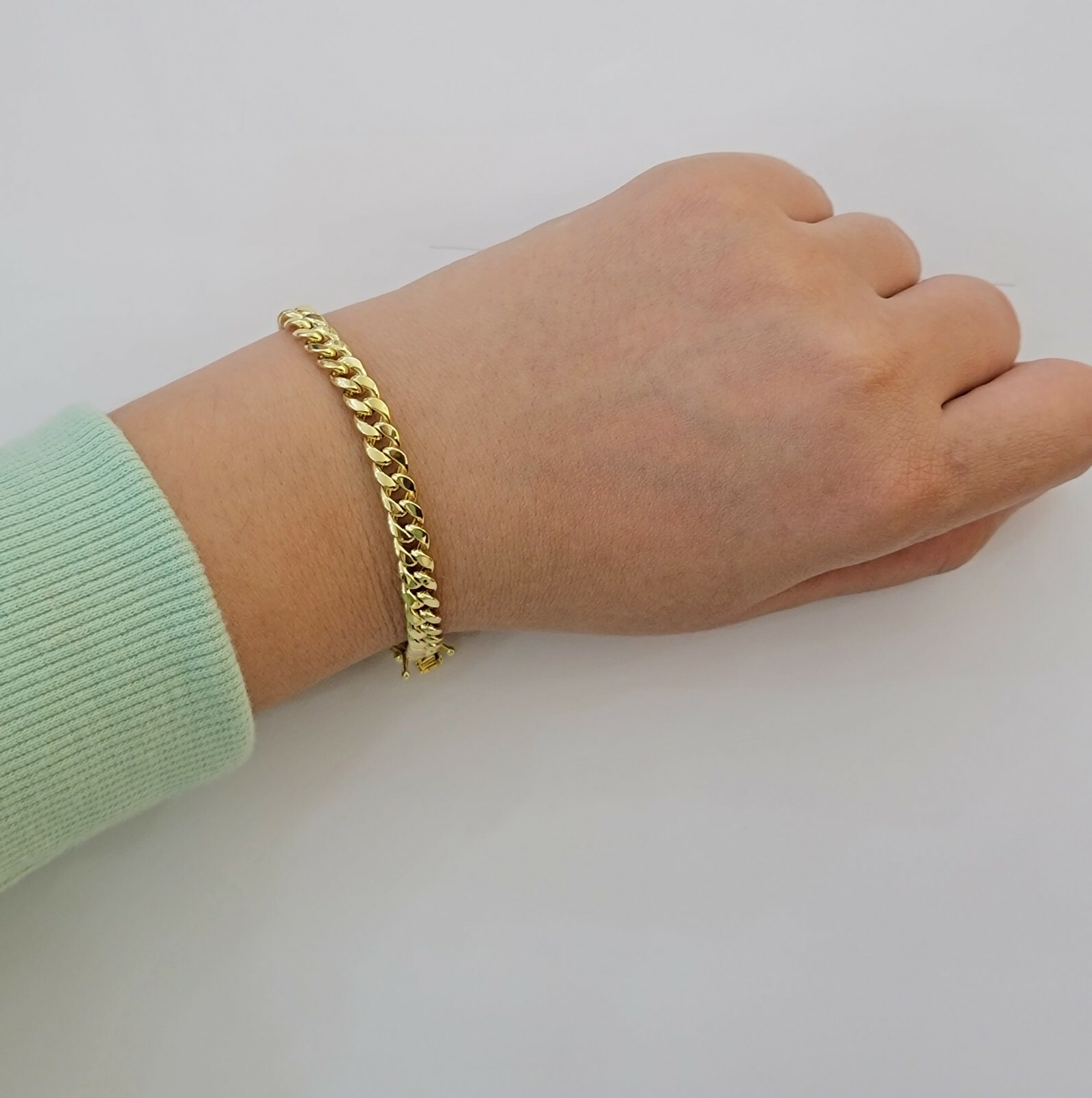 Real 10k Gold Bracelet 8″ Miami Cuban Link 6mm-13mm 10kt Yellow Gold ,Men Women