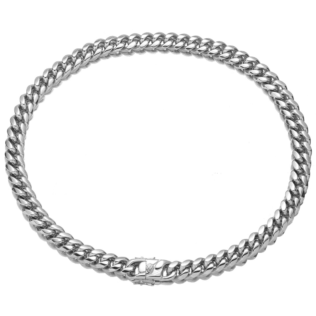 6-18mm Heavy Women Mens Miami Cuban Link Chain Silver Stainless Steel Necklace