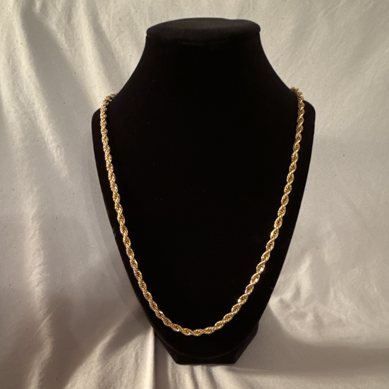 Gold Rope Chain Style Necklace, Rope Chain, Gold Color, Lobster Clasp, No Stones