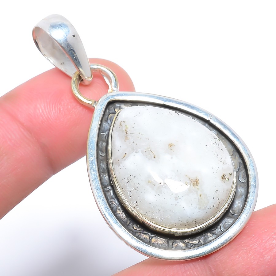 Solar Quartz Vintage Style 925 Sterling Silver Pendant Jewelry 2.09″ T45