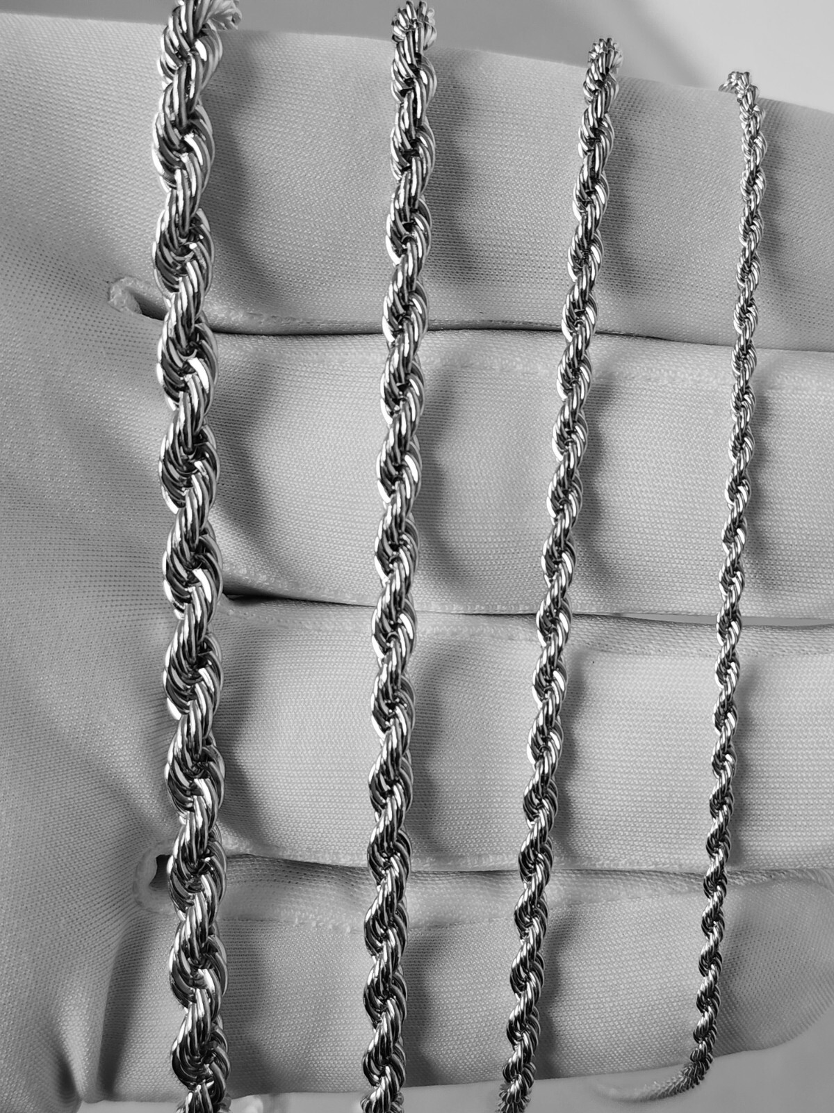 Stainless Steel Rope Chain 2, 3, 4, 5mm Hip Hop Jewelry Unisex, Men, Women
