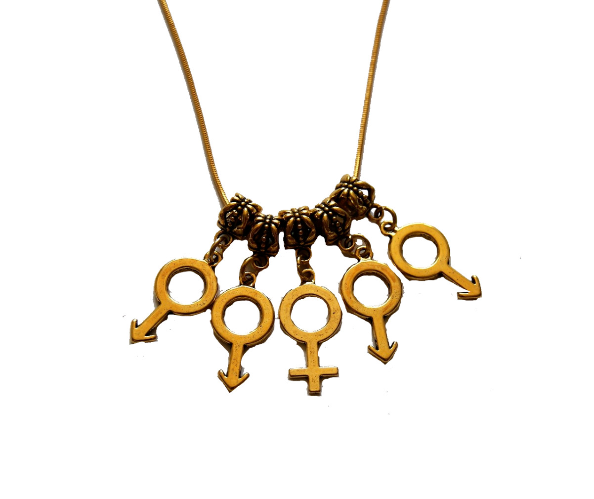 Gold Hotwife ‘MMFMM’ Gangbang Male Female Threesome Euro Necklace Fetish Symbols