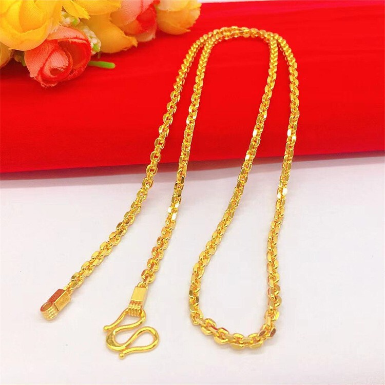 4MM Chain 22K 23K 24K Thai Baht Gold Filled Yellow GP Necklace 24inch Jewelry