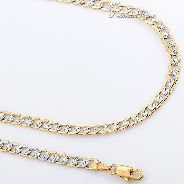 4mm 18-30″ Diamond-Cut Curb Cuban Link Gold Plated Chain Necklace Men Women Gift