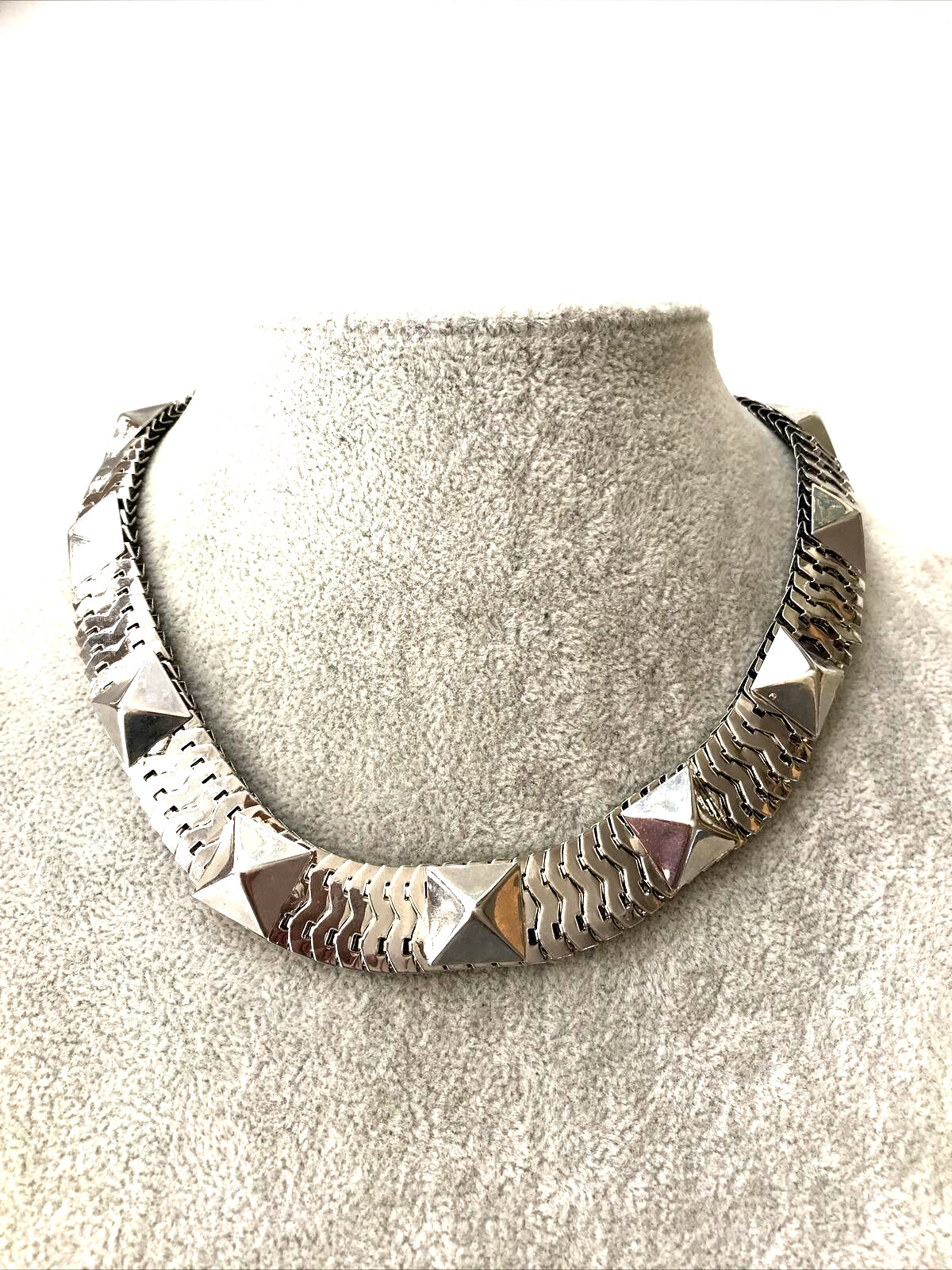 Next Collar Costume Necklace Steampunk Silver Tone Mod Lobster Clasp 48cm