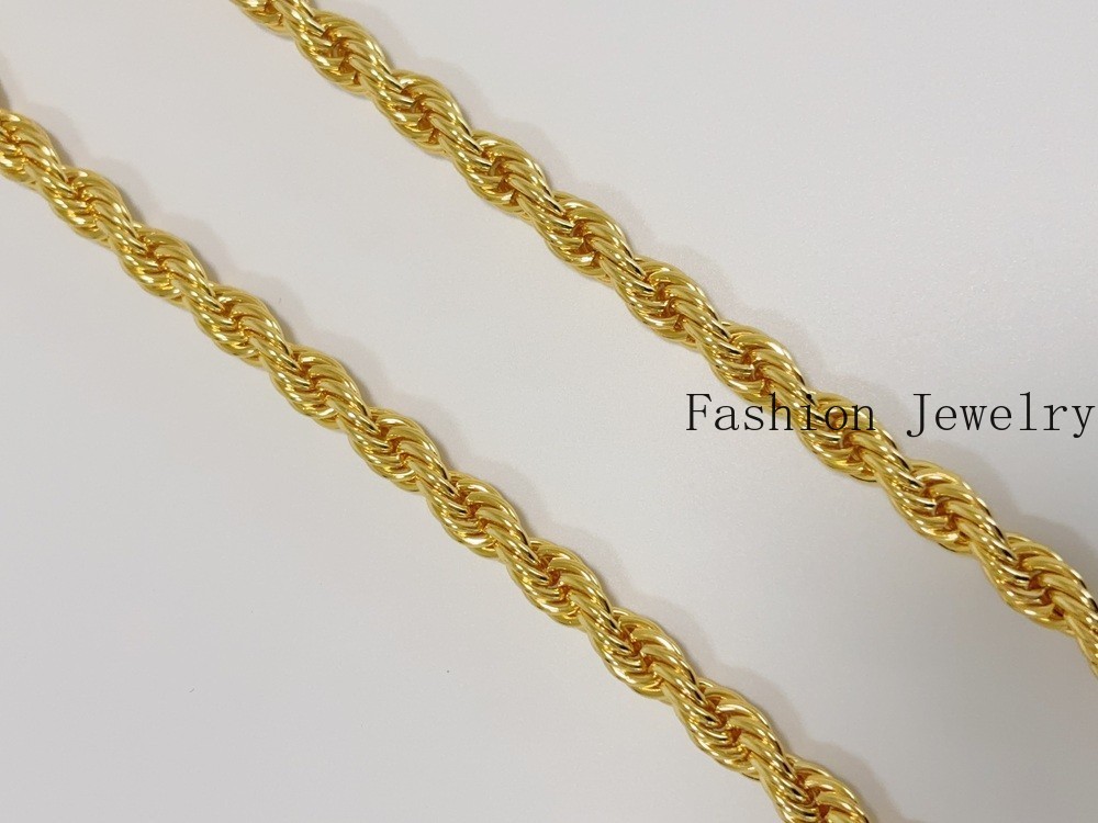 18K Yellow Gold Diamond Cut Rope Chain 10mm NecKlace Mens Womens 24″