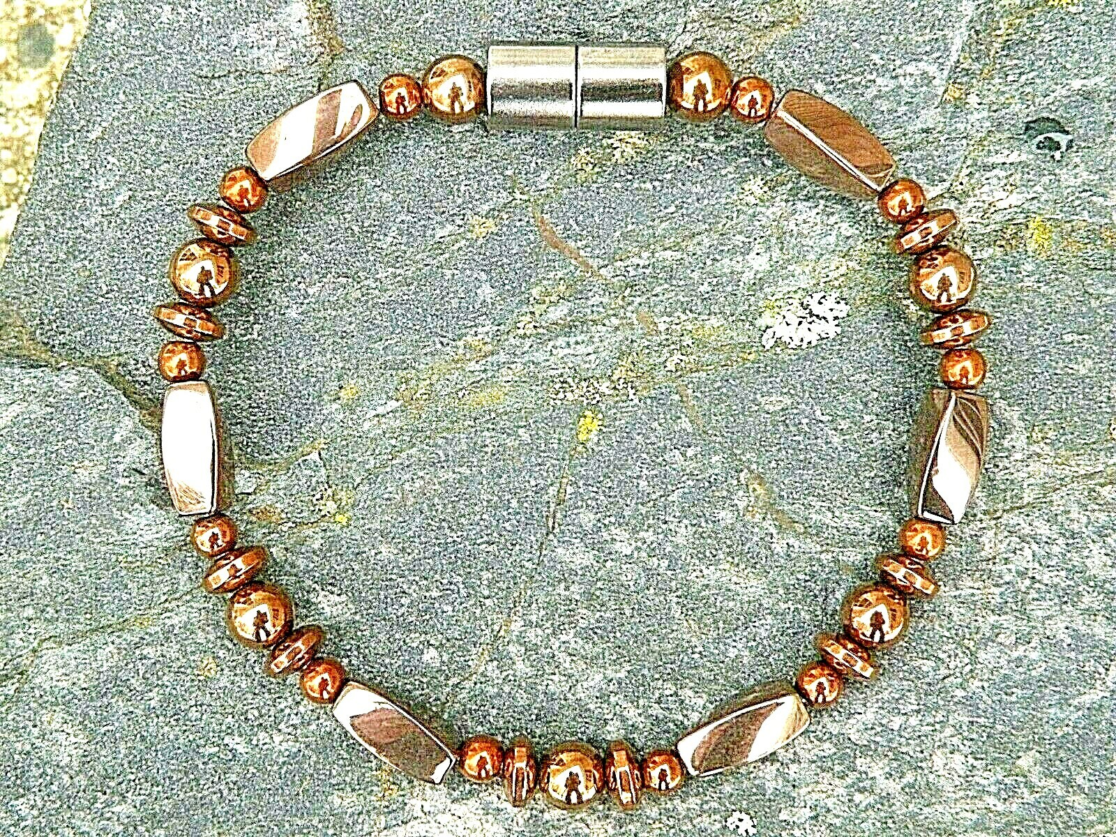 100% Copper Magnetic Therapy Hematite Anklet Necklace Bracelet 1 Row