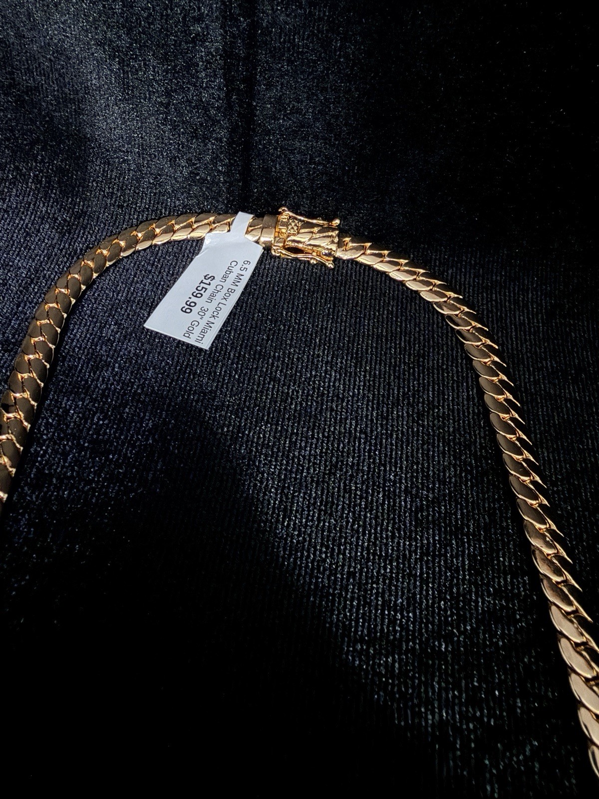 Miami Cuban 30in 6.5MM 14K Stamped Gold Filled necklace w/Box Lock. BRAND NEW