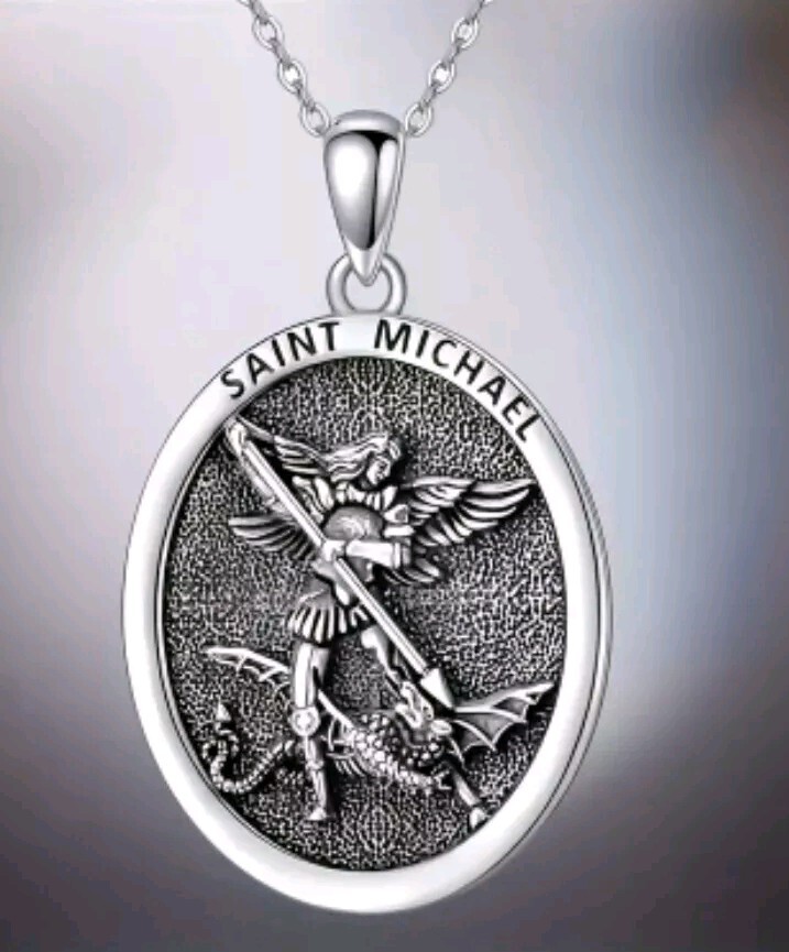 Cadena Acero Inoxidable Medalla Amuleto Protector Arcángel San Miguel Religión