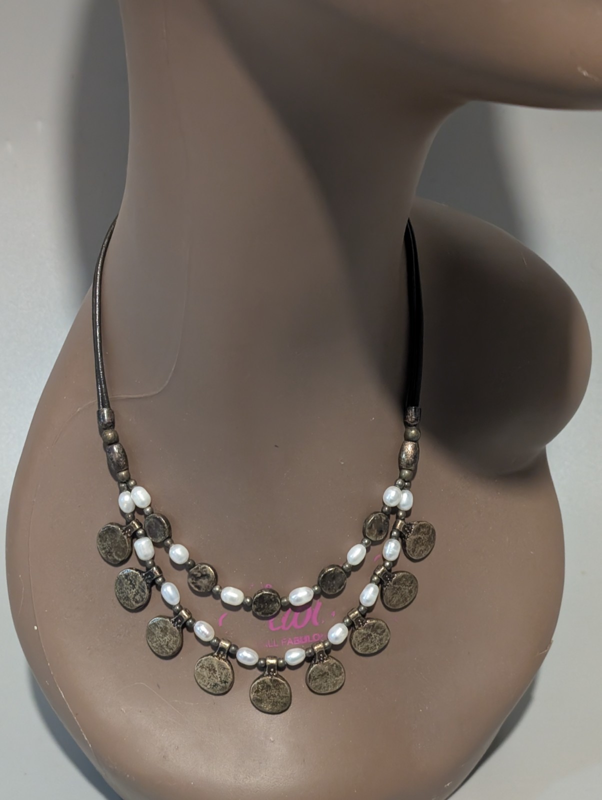 Lenny Niemeyer Handmade Brazilian Necklace, Leather, Beads & Metal Charms 48cm