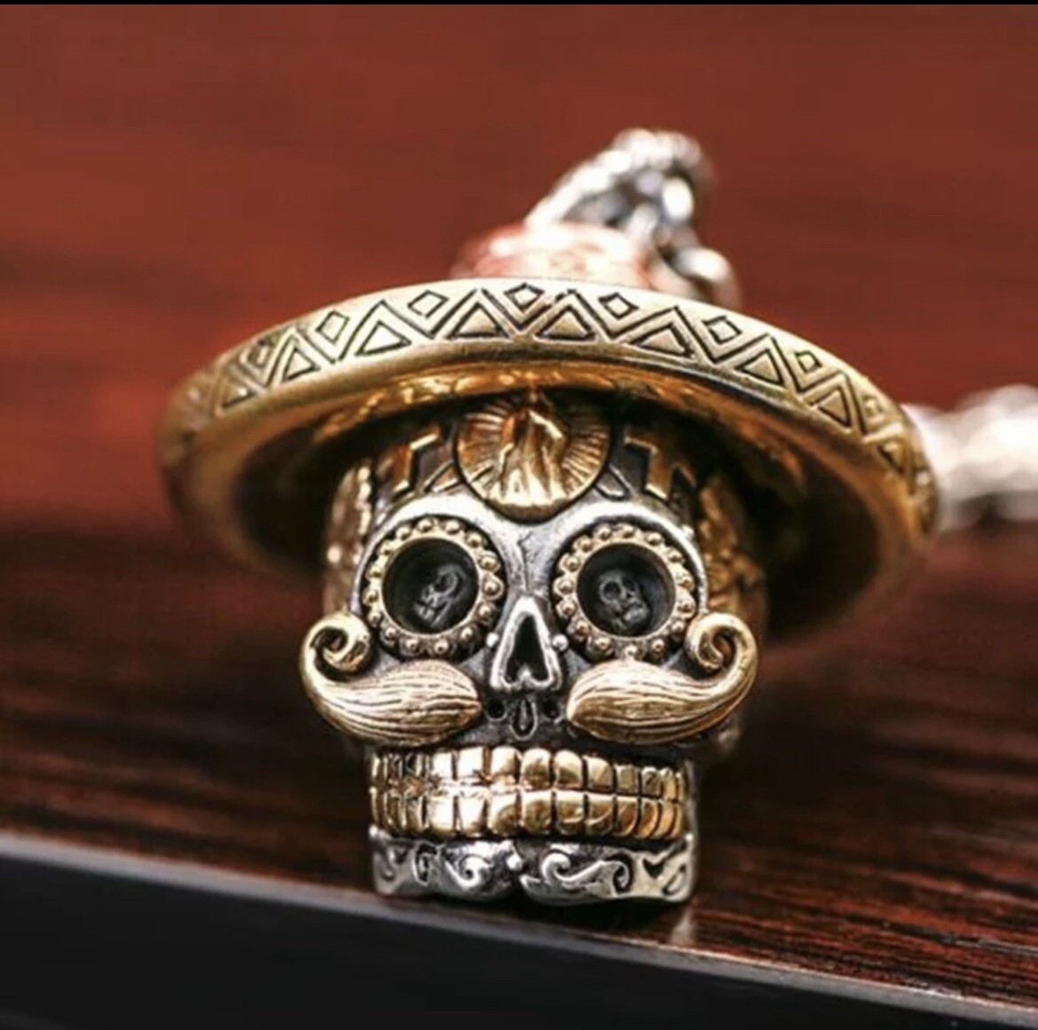 Men’s Fashion Jewelry Silver Skull Calavera Day Of The Dead Pendant Necklace 156