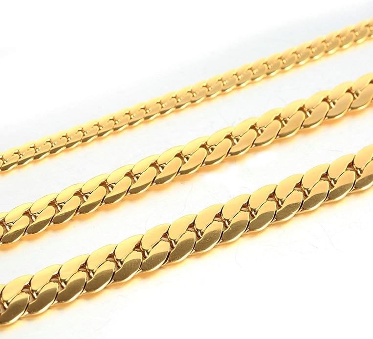 14K Gold Filled Miami Cuban Curb Chain Necklace 3-6mm Men Women 18-24″