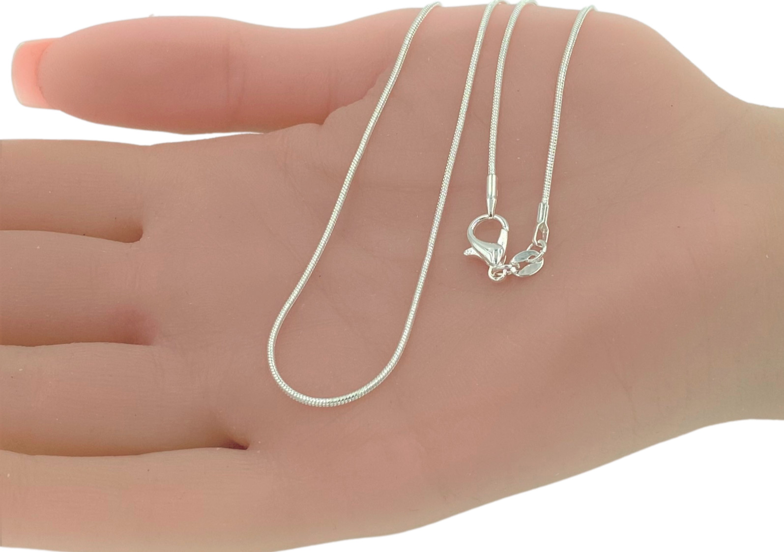 Italian 1mm Snake Chain Necklace 18, 20, 24 or 30 Inch Sterling Silver