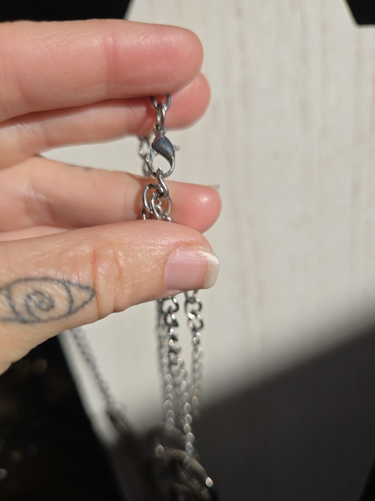 Metal CHAIN RINGS NECKLACE HIPHOP FASHION ART BIB Goth