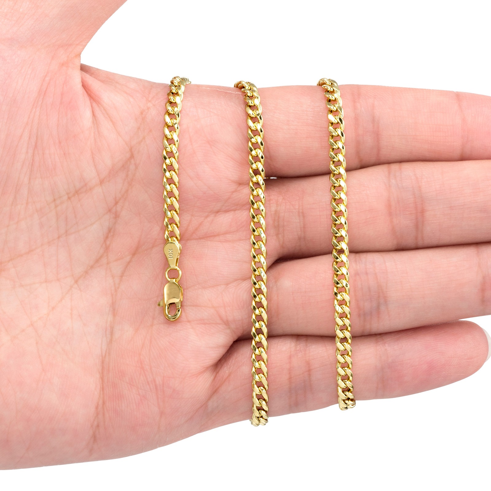 10K Yellow Gold Mens 4mm Miami Cuban Link Chain Italian Pendant Necklace 30″