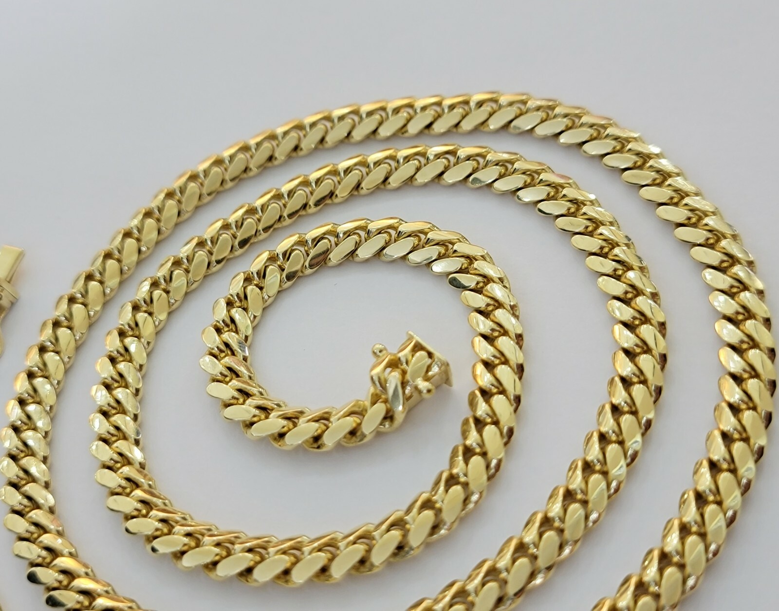 Solid 10k Gold Miami Cuban Link Chain Necklace 6mm 20″/22″ Men 10kt Yellow Gold