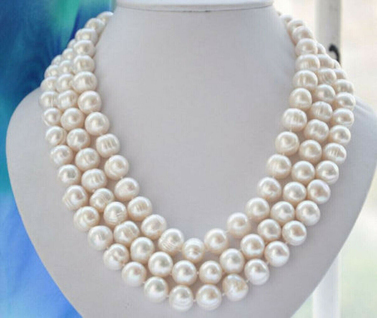 Charming Natural 10-11mm White Freshwater Cultured Pearl Necklace Long 54-100″