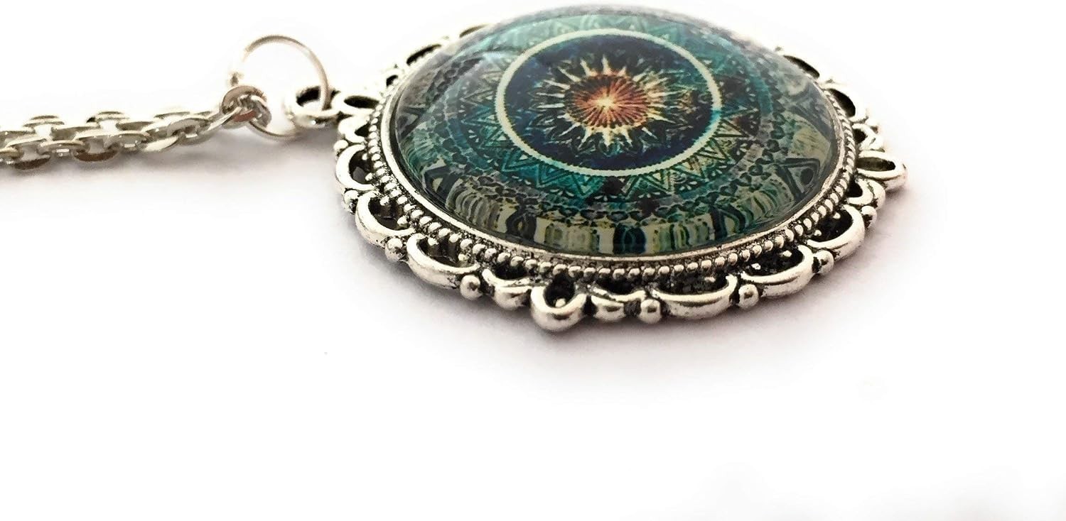 Stunning Blue Mandala Necklace – Artisan Handmade Jewelry for Special Occasions