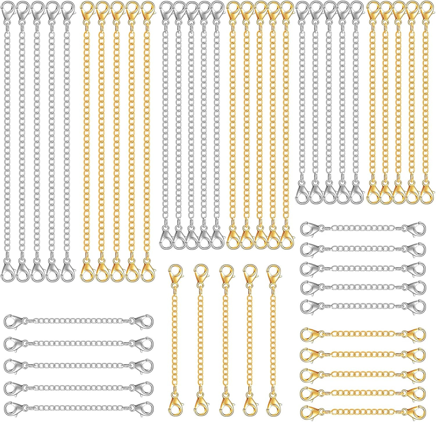 30Pcs Chain Extenders for Necklace, Necklace Extenders for Women Girls Bracelet
