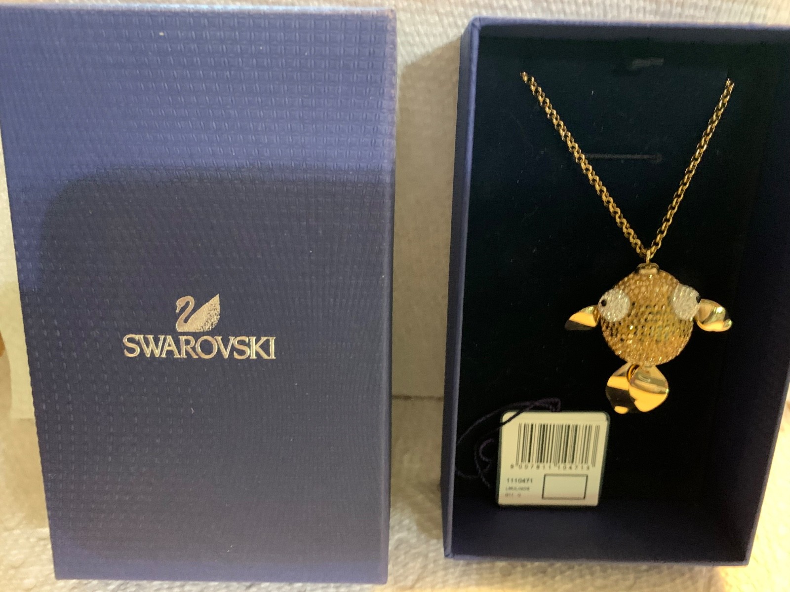 Swarovski Lychee-Goldfish Pendant Long/Large 3D Moving Tail Fins Crystal 1110471