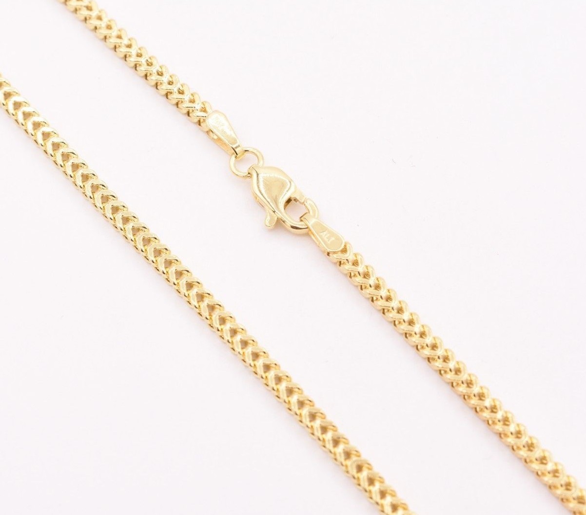 2mm Italian Square Franco Link Chain Necklace Real 10K Yellow Gold