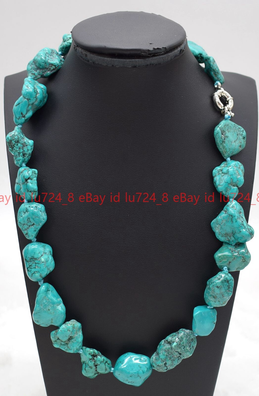 Natural 15x20mm Blue Turquoise Gemstone Irregular Beads Necklace Jewelry 14-36″