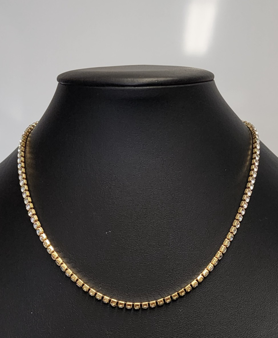 Louise Carter 18K Gold Plated Monaco Tennis Necklace 16.25″+2″