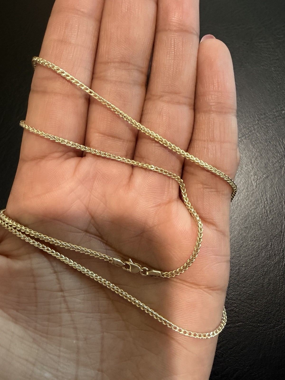 10k Yellow Gold Franco Chain Necklace, Lobster Clasp