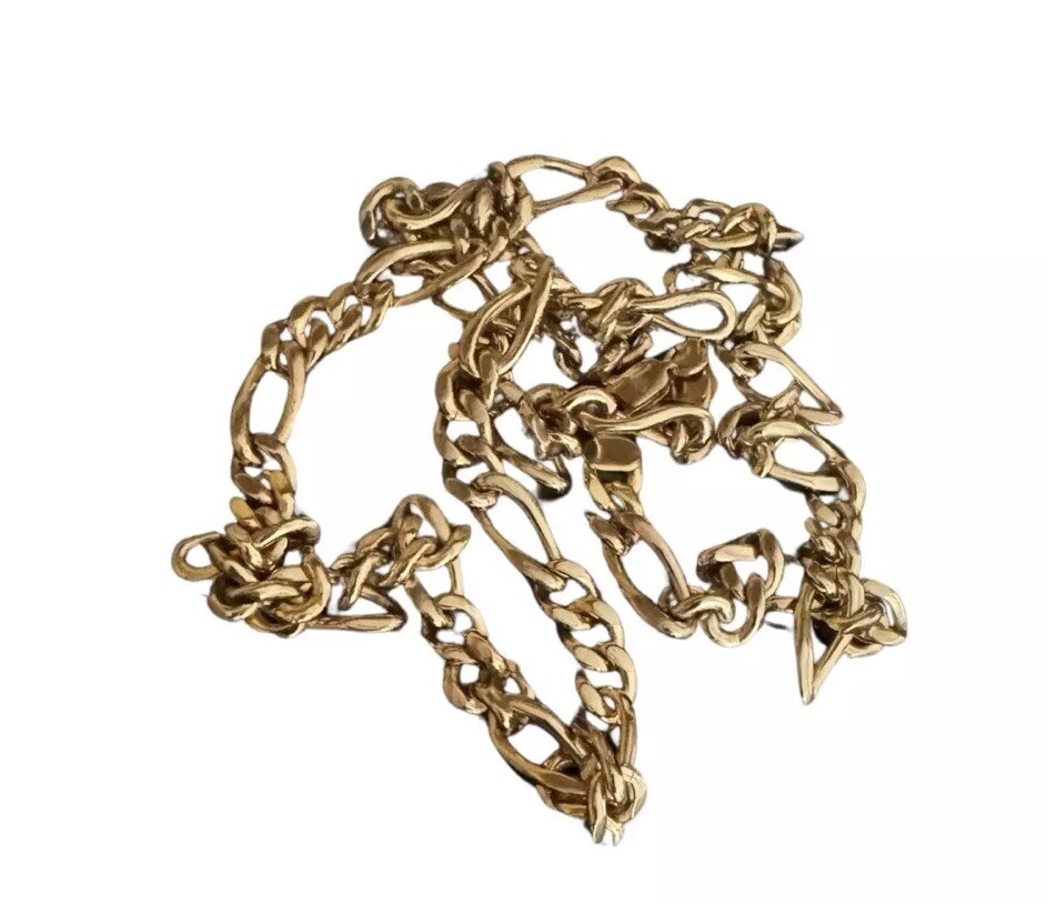 Lot Of Two (2) Stainless Steel Gold Tone Chains 29” & 22” Stamped And Weighed