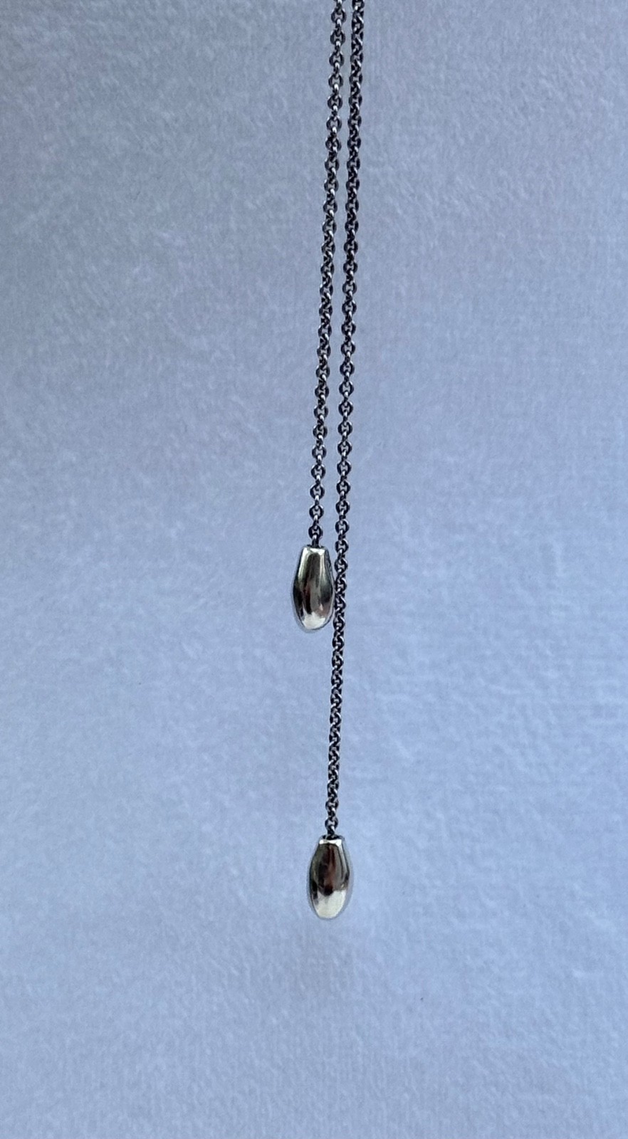 Uno de 50 Lariat ‘Y’ Necklace Gray Ball Silver-Plated Anchors ~46” Free Ship NWT