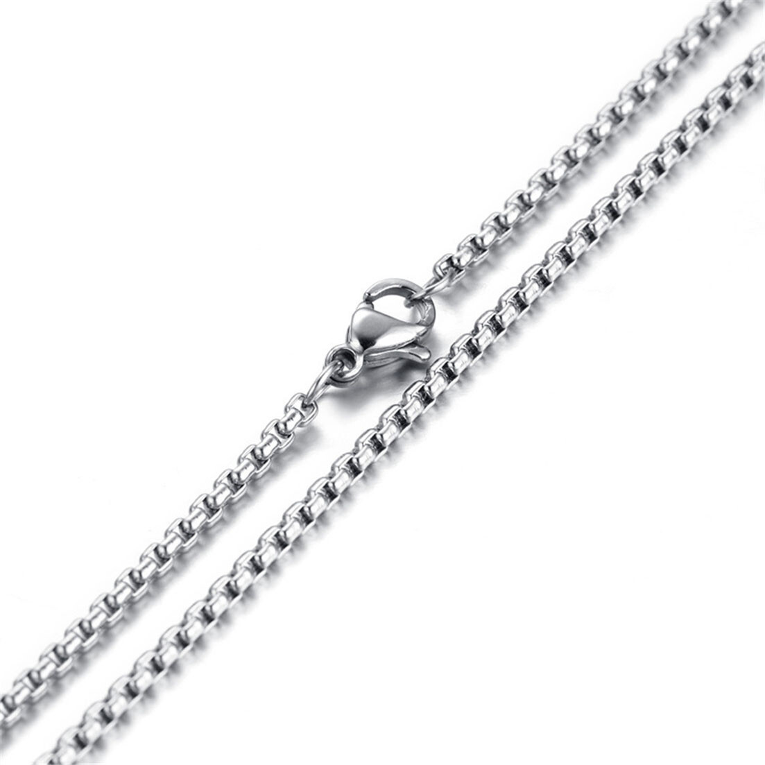 1/2/3/4/5m​m Stainless Steel Silver Box Rolo Chain Men Womens Necklace 1/5/10pcs