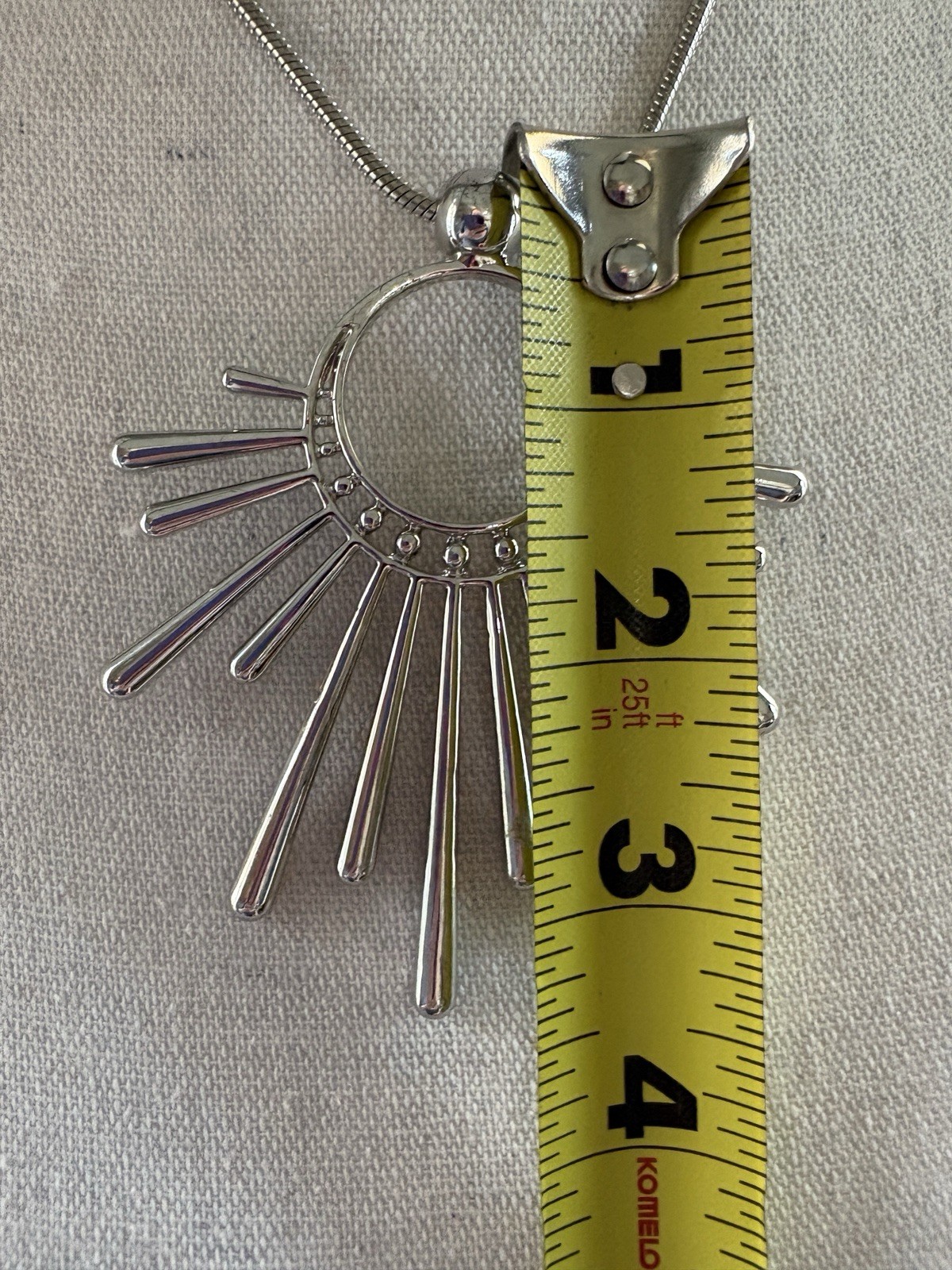 INC International Concepts Statement Necklace Sunburst Pendant Silver-tone