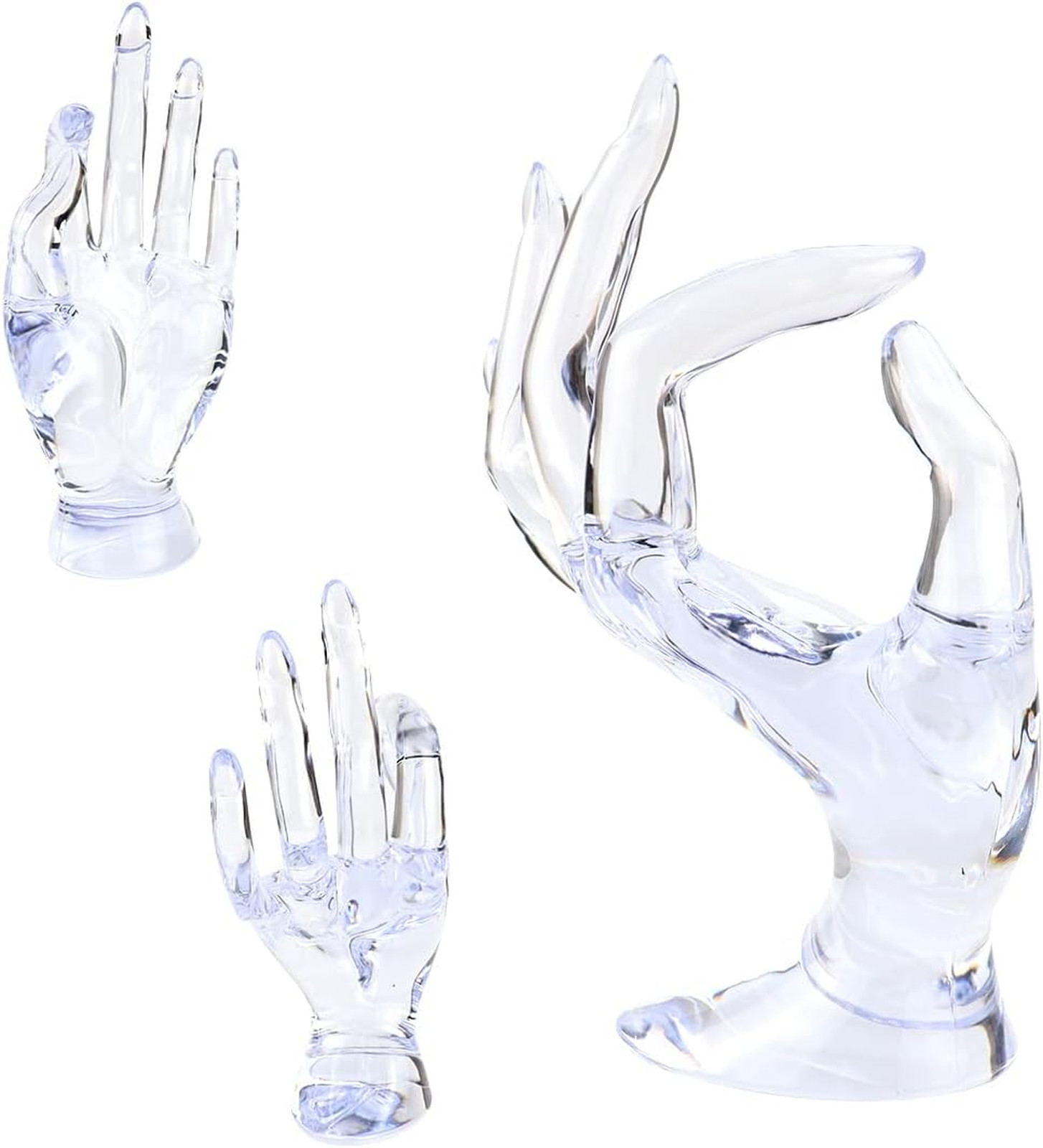 Jewelry Display Stand Mannequin Hand Ring Holder Watch Organizer Acrylic Clear