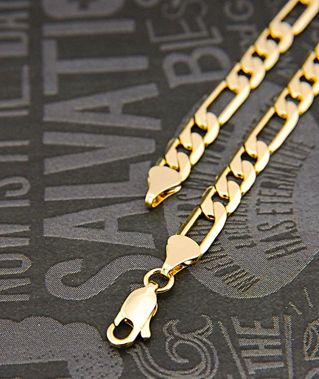 Fashion 14k Yellow Gold Plated Width 4 5 6 7 8 10 mm Figaro Link Chain Necklace