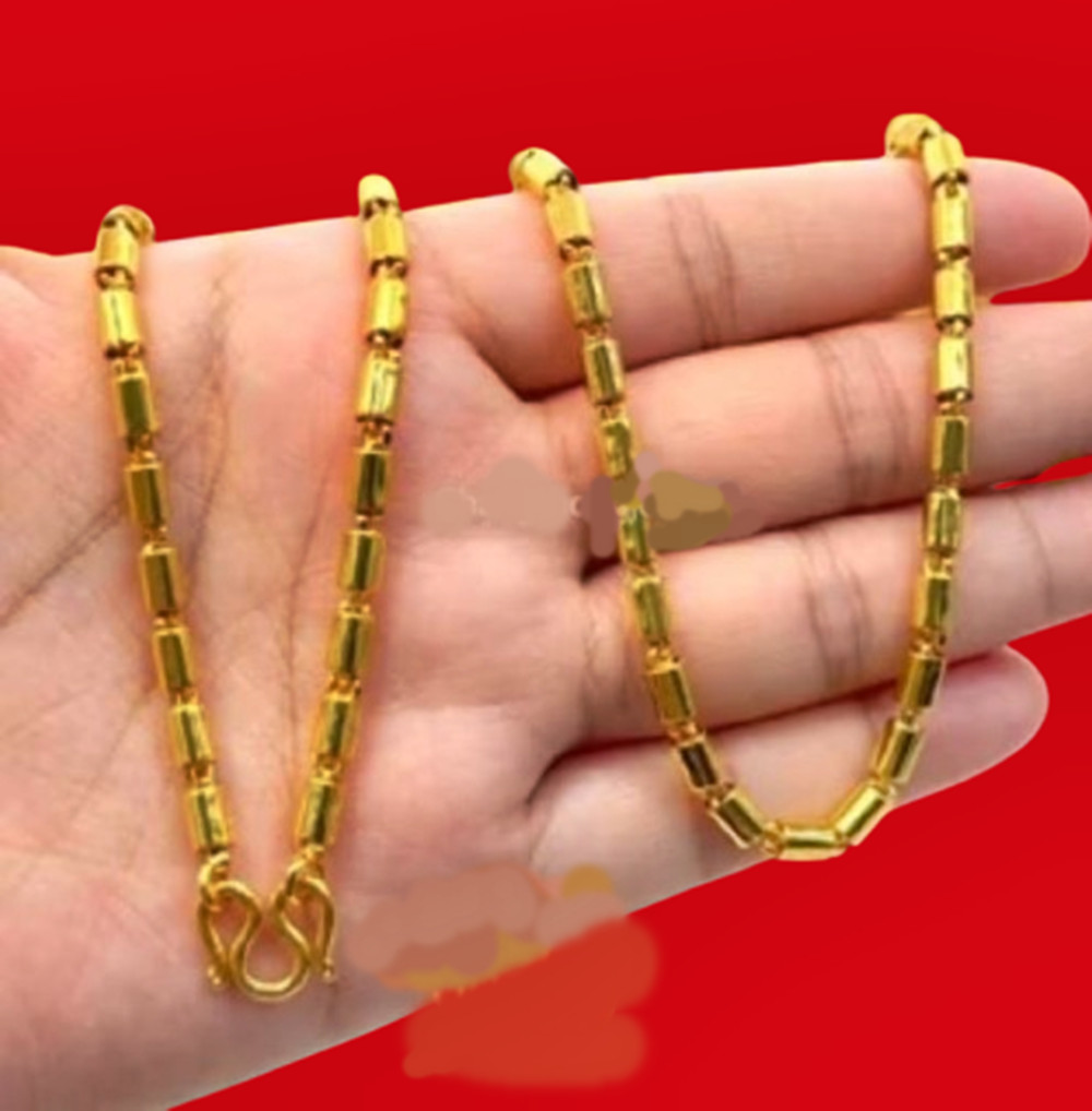 Necklace Thai Baht Yellow Gold Plated 22k 23k 24k GP Jewelry Chain 24 in Unisex