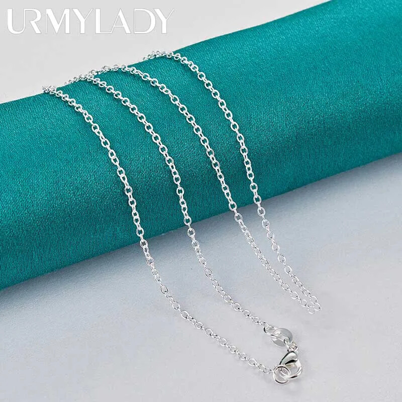 URMYLADY 925 Sterling Silver Rose flower 16-30 Inch Pendant Necklace Jewelry