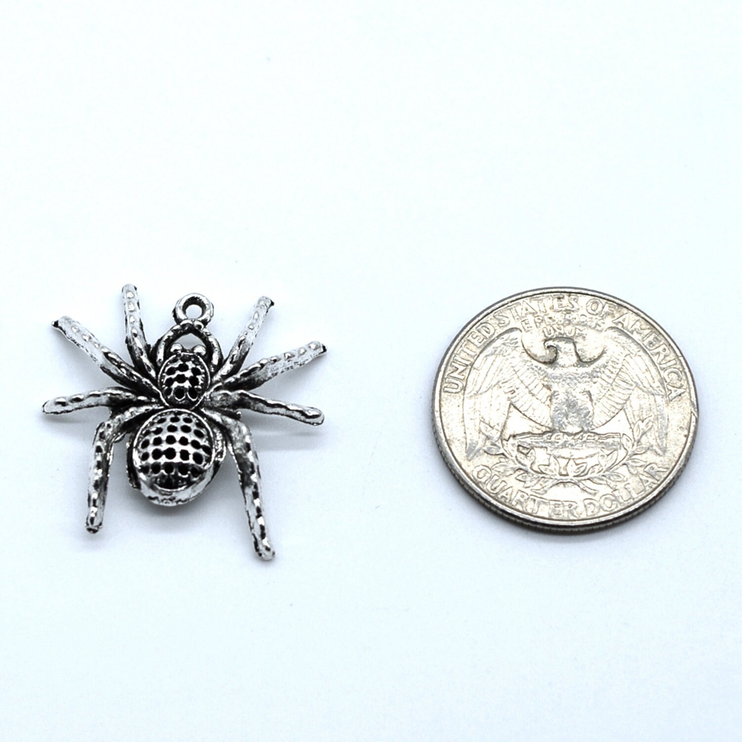 12PCS or 30PCS Antique Silver Spider Charm Pendant, Halloween Charm — DIY Jew