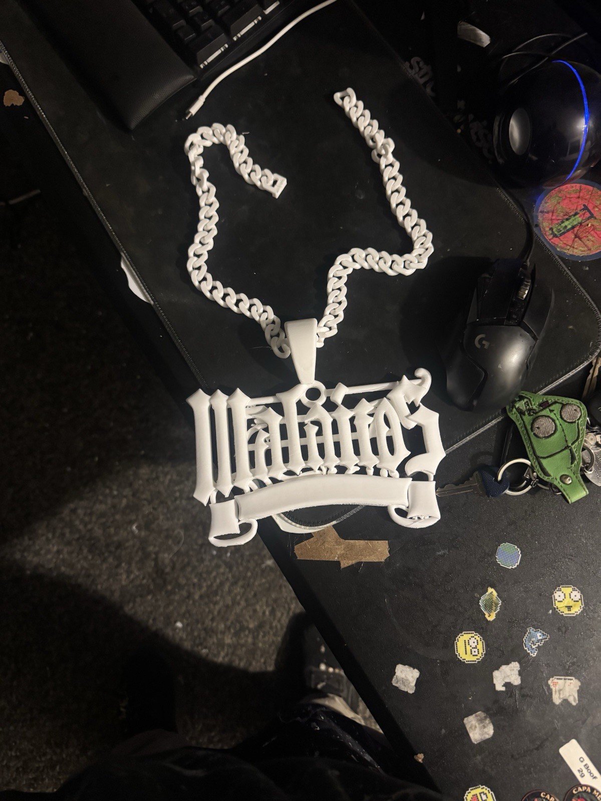 Cuban Link Chain 3D printed w/Pendant Necklace, any size message for inquiries