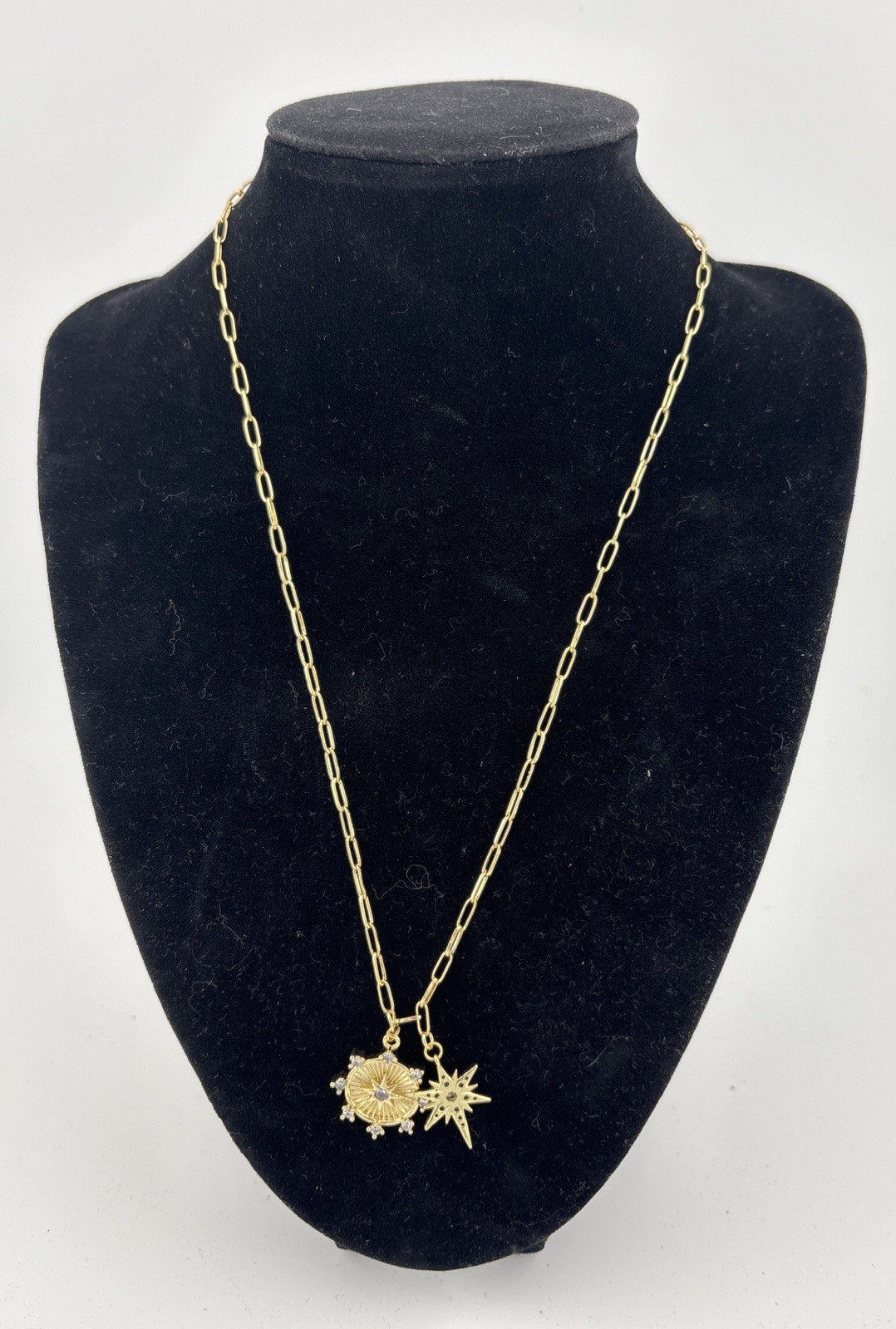 Jennifer Miller Jewelry Starburst 18” Long Necklace 14K CZ Stone New Retail $195