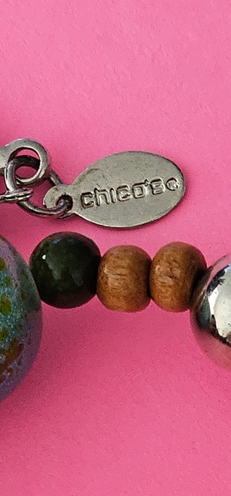 2 CHICOS NECKLACES MULTICOLOR BEADS EXCELLENT CONDITION 19 INCH. One price.