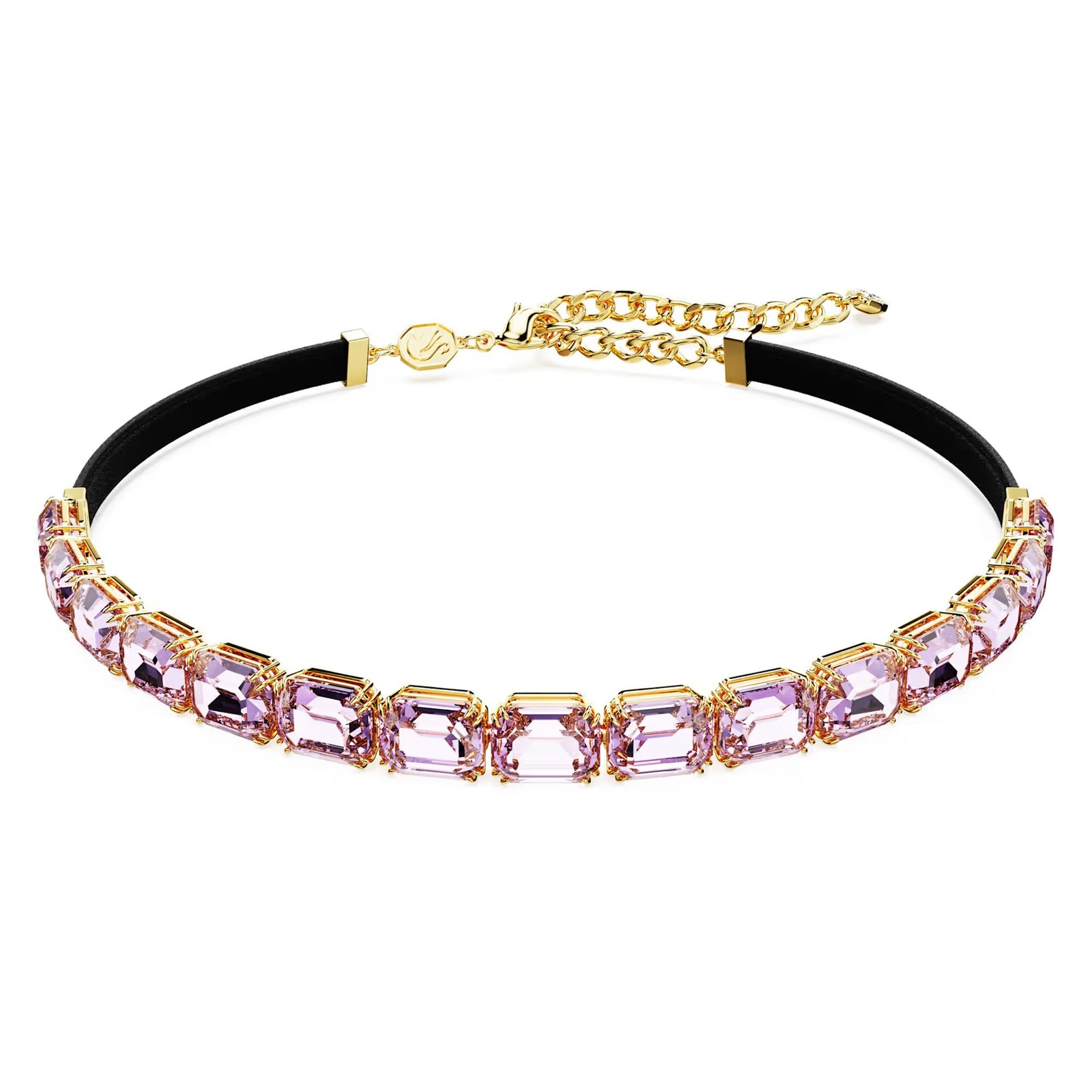 Swarovski Millenia Tennis Choker, Octagon Cut, Purple, Gold Tone Plated 5720486