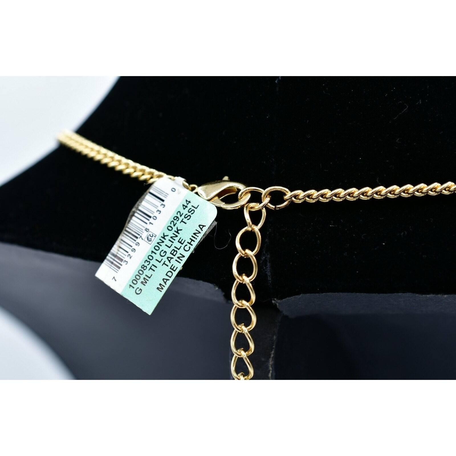 INC NWT Long Statement Necklace Layered Chain Tassel Gunmetal Crystal Gold BinL
