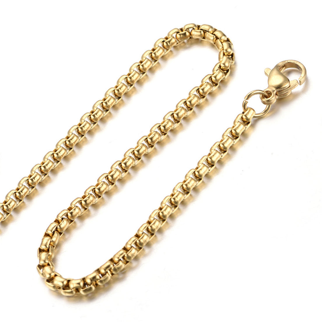 2/3/4/5/7mm Stainless Steel Women Mens Rolo Box Link Chain Necklace Bracelet Hot