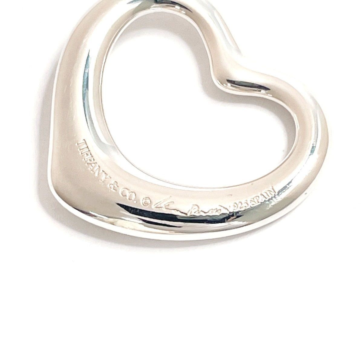 Tiffany & Co Pendant Top Open Heart Necklace Silver Tone ONE SIZE Used