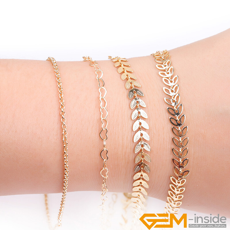Yellow Gold Filled Classic Cable Necklace Chains Jewelry Making Finding 3 feet