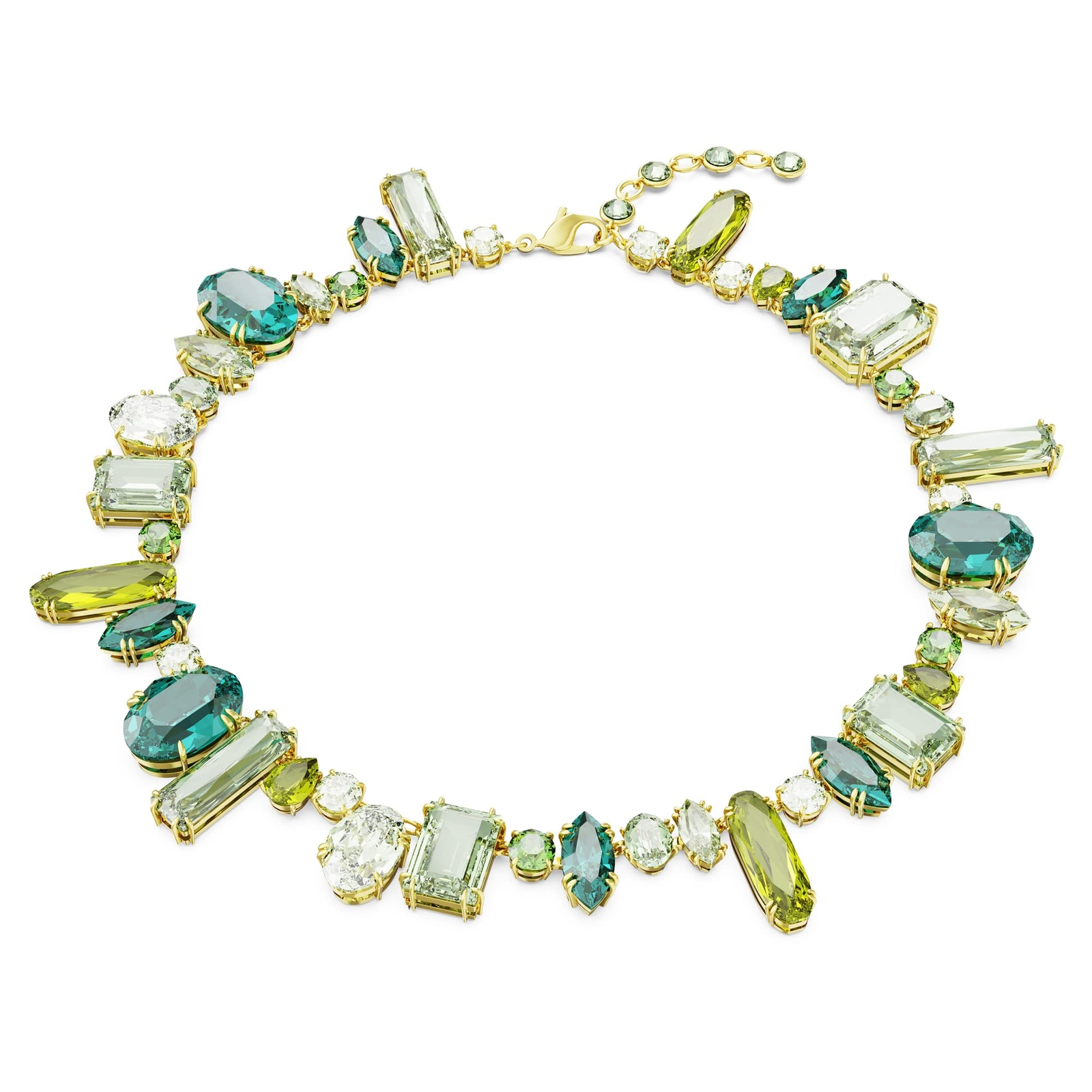 Swarovski Gema Necklace Mixed Cuts, Green, Gold-Tone Plated 5657388