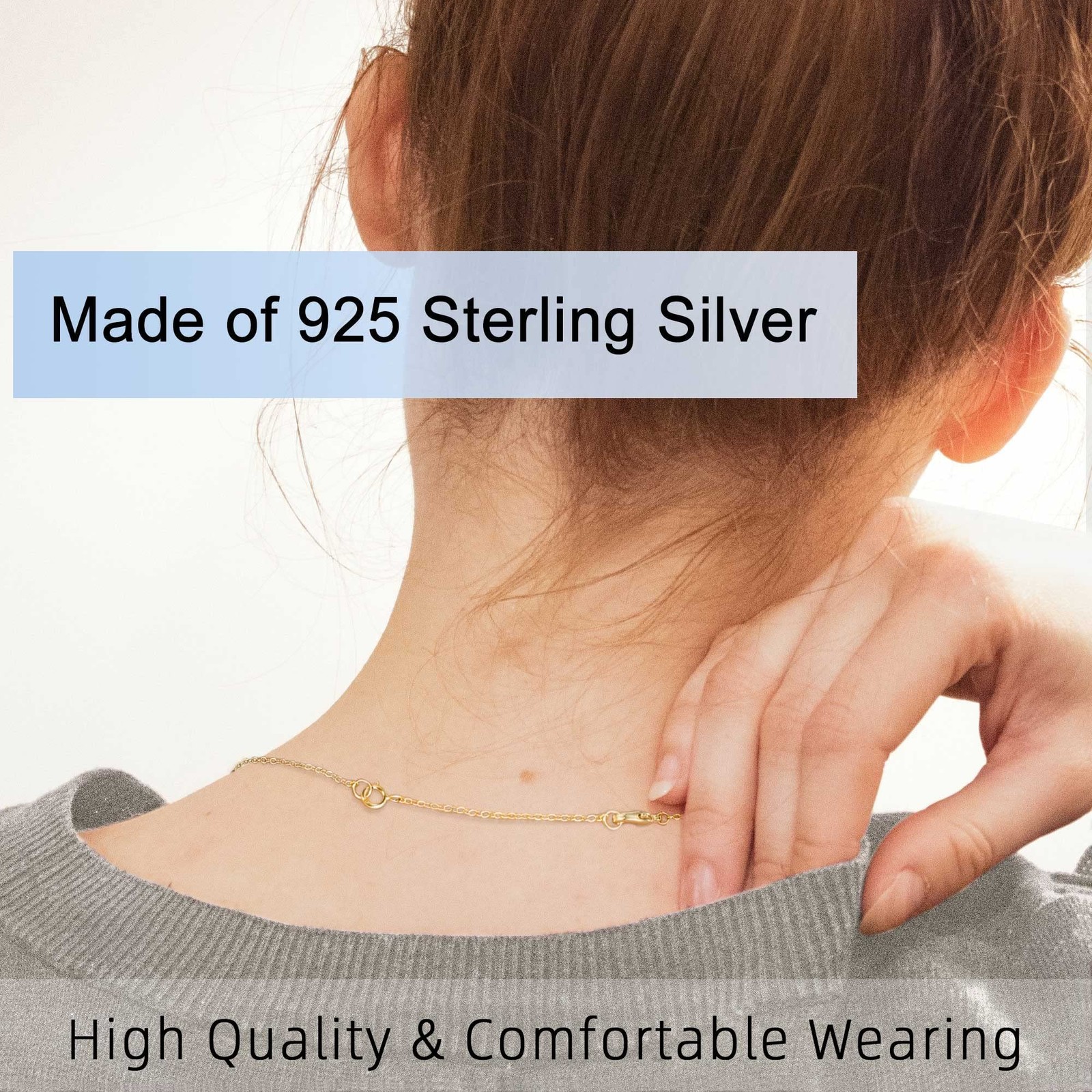 Gold Necklace Extenders 14k Extender Chain 925 Sterling Silver Extension Brac…