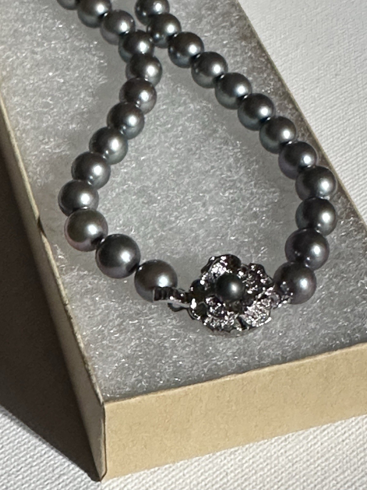 Jewelry Necklace Pearl Silver Blue